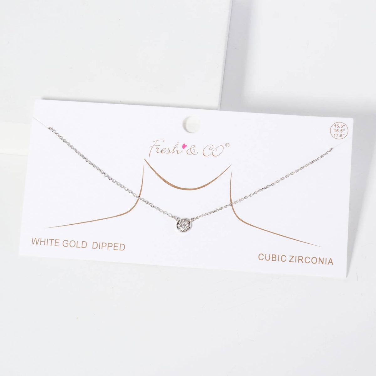 Minimalist Round Pavé Crystal Pendant Necklace