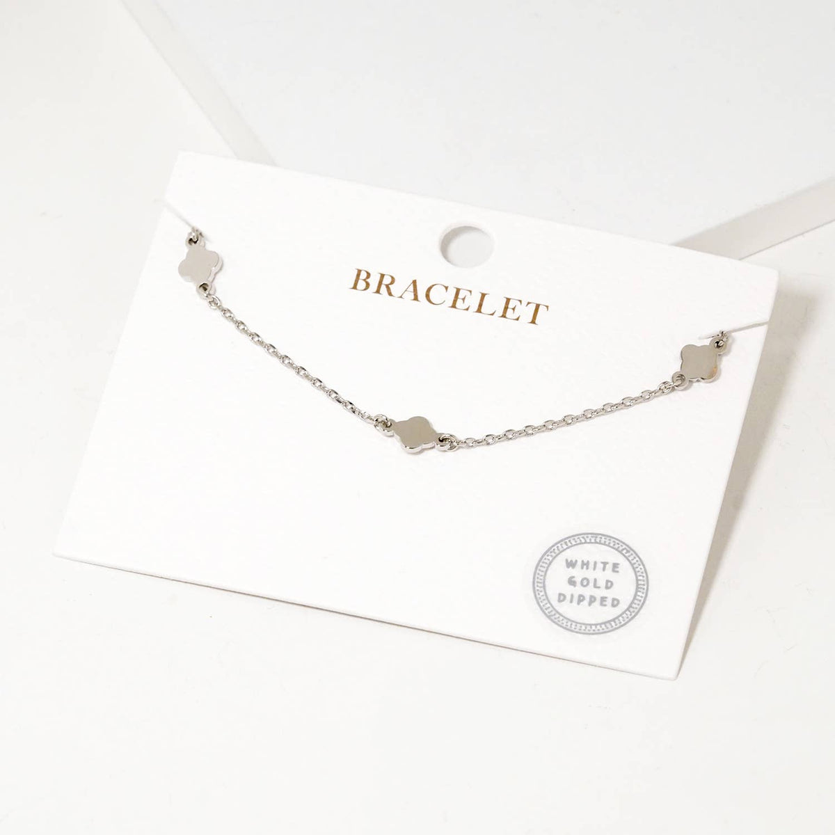 Dainty Clover Charm Adjustable Bracelet