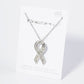 Rhinestone Awareness Ribbon Pendant Necklace