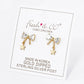 18K GOLD DIPPED STAR DROP CUBIC ZIRCONIA RIBBON BOW STUD
