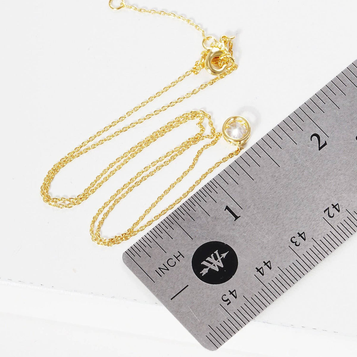 Gold Plated Round Brilliant Cut Necklace