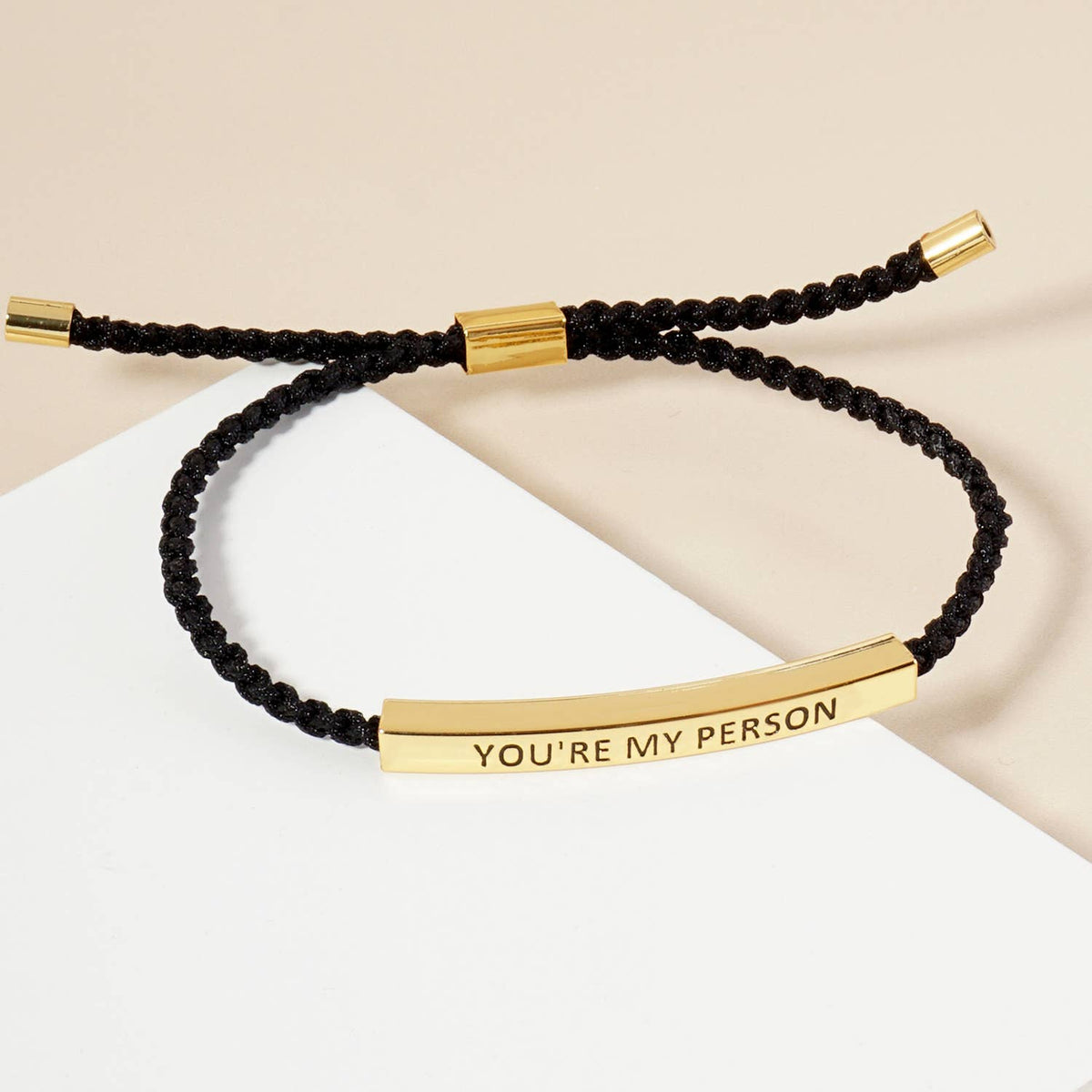 Inspirational Messages "You're my Person" Tube Bar Bracelet