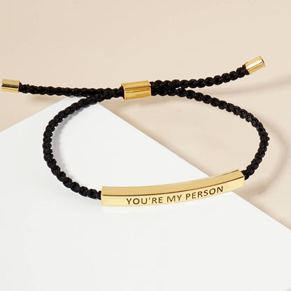 Inspirational Messages "You're my Person" Tube Bar Bracelet