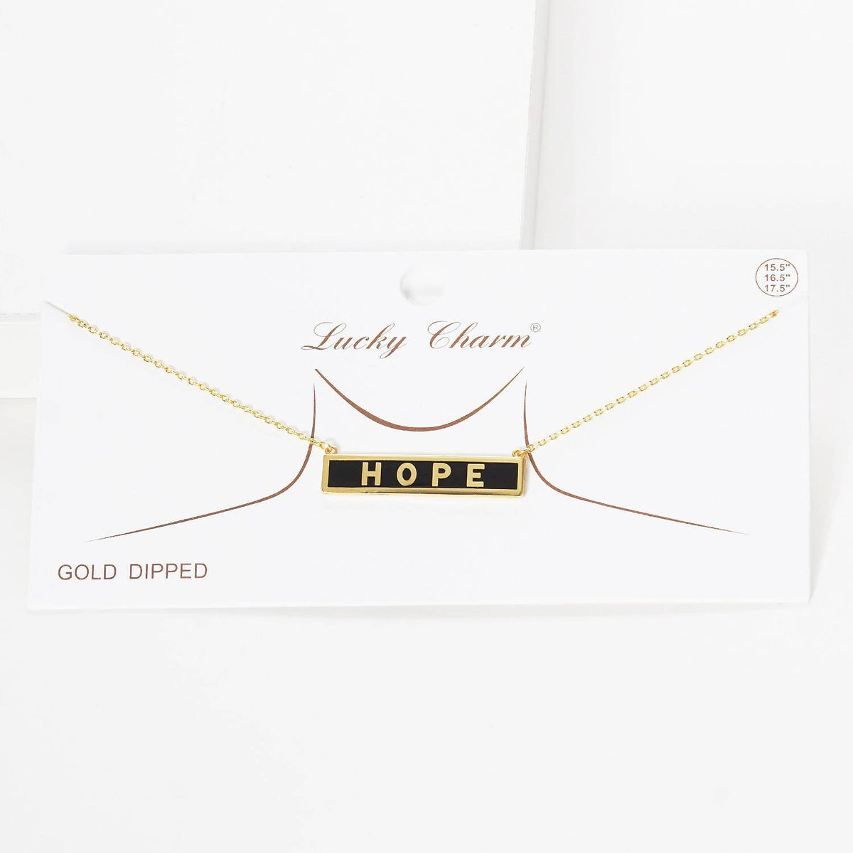 Gold Plated Mini Bar HOPE Necklace