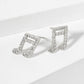 Pave-Set 11mm Musical-Note Brass Stud Earrings