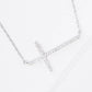 Gold Sideways Cross Necklace