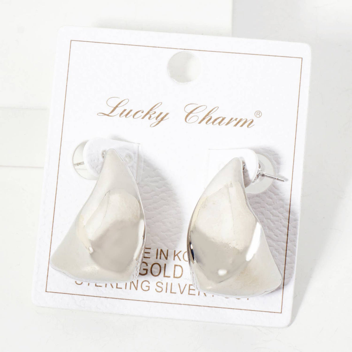 8mm Modern Hollow Teardrop Hoop Earrings