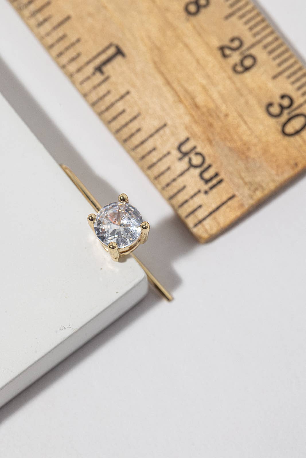 Round Cubic Zirconia Drop Earrings – Solitaire CZ on Lever