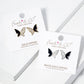 Cubic Zirconia & Enamel Asymmetric Butterfly Stud Earrings