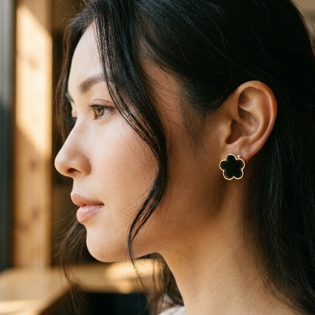 Scalloped Flower Stud Earrings