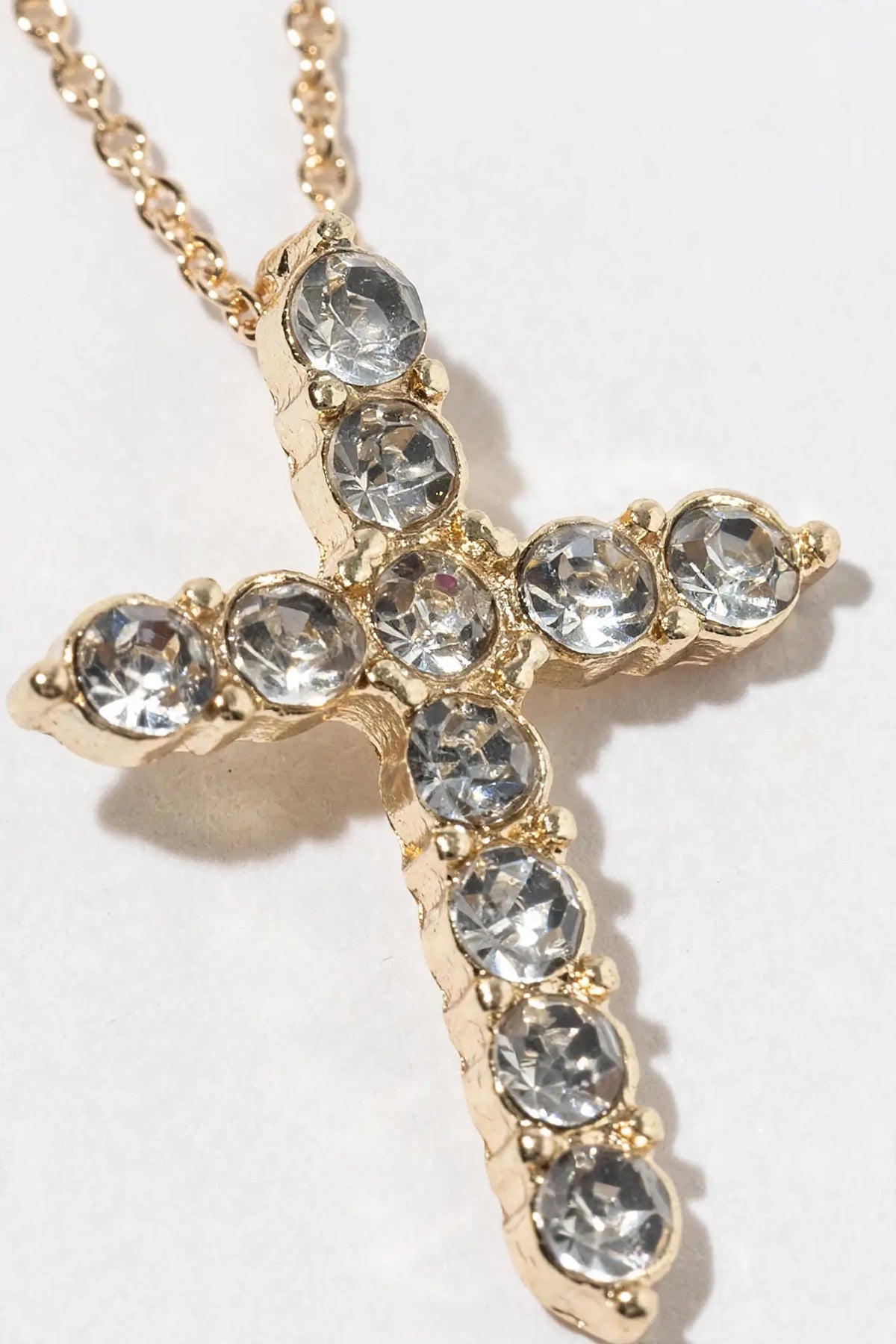 Bubble Cross Pendant Necklace – Large Round-Crystal Cross,