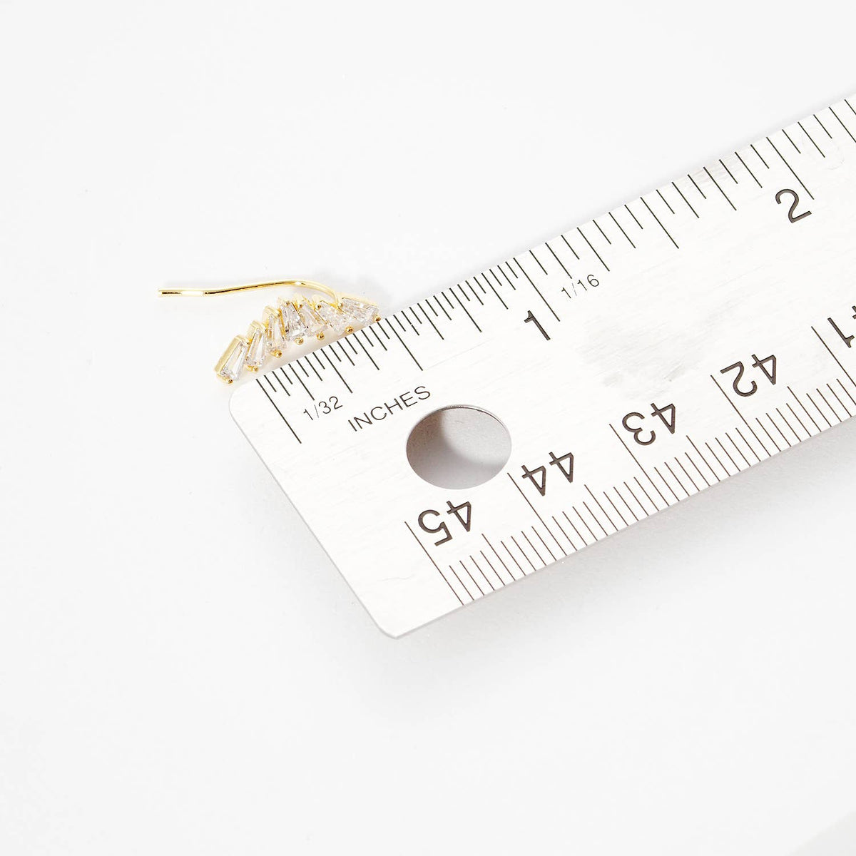 Cubic Zirconia Baguette Ear Crawlers
