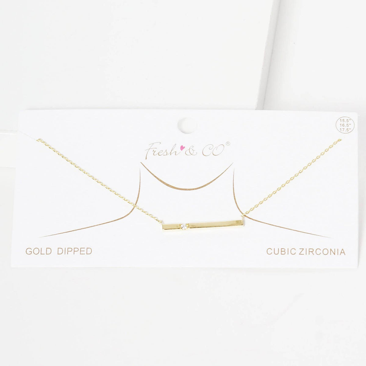 Gold Plated Thin Bar Necklace