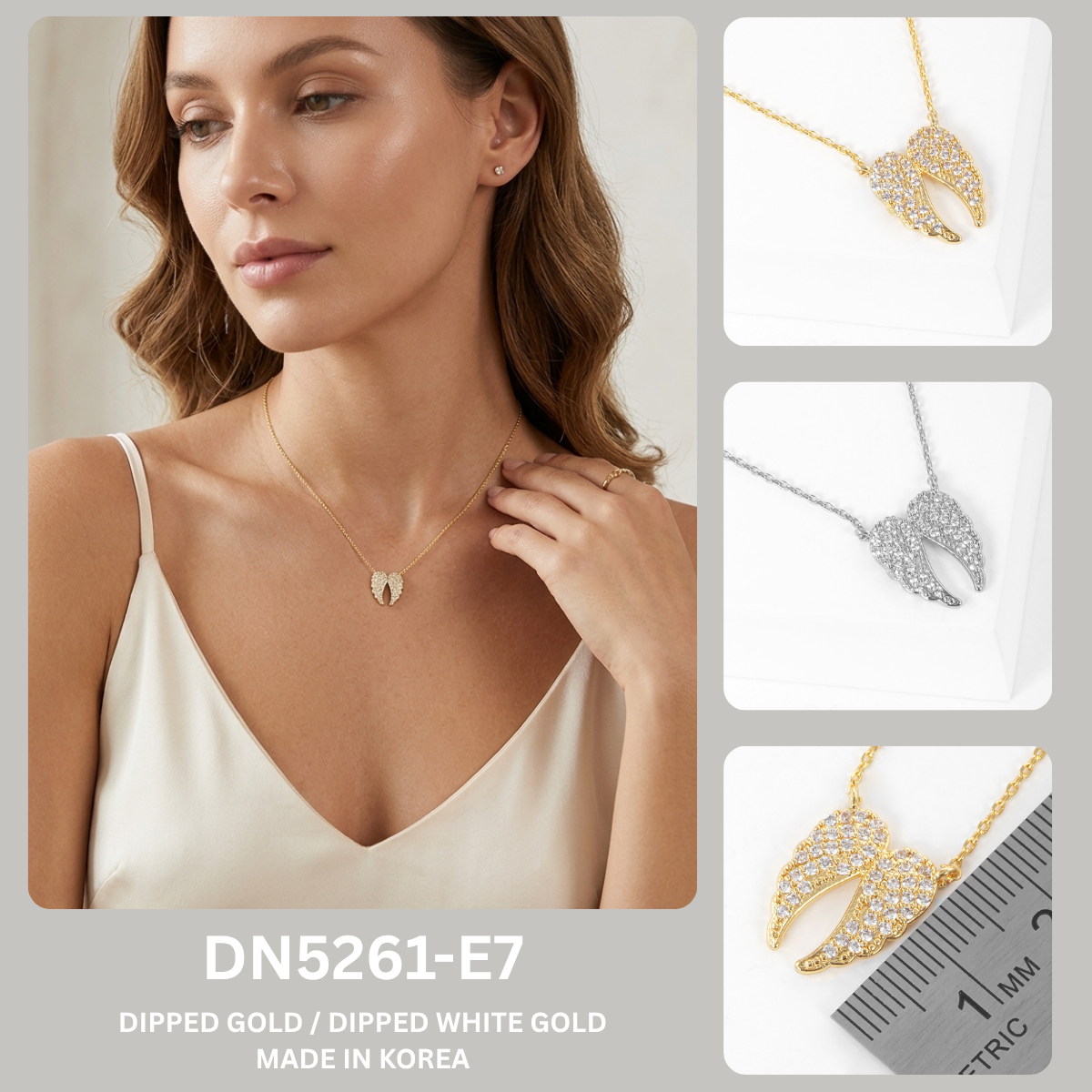 Dazzling Pavé Angel Wings Pendant Necklace