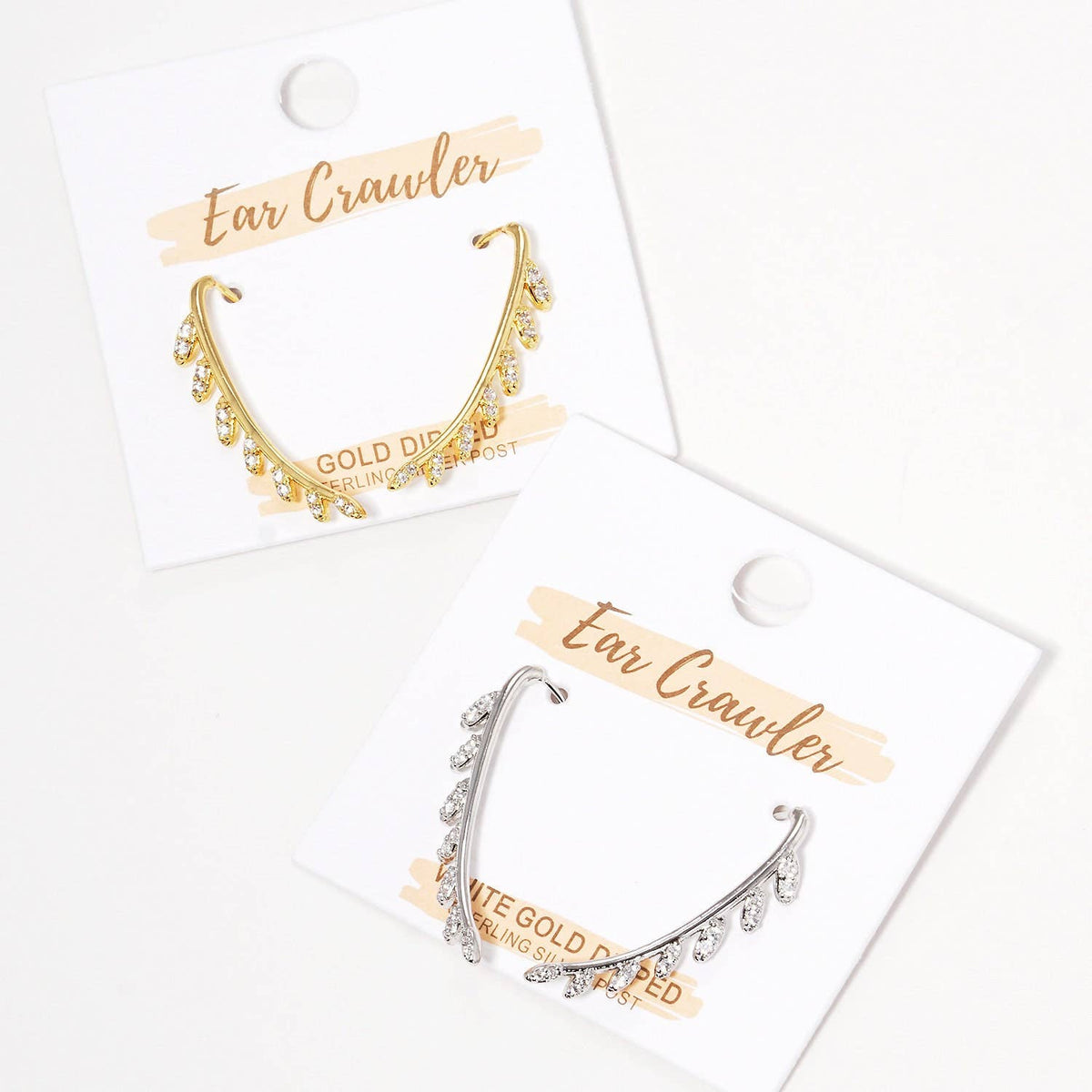 Gold Leaf Vine Ear Crawler Earrings