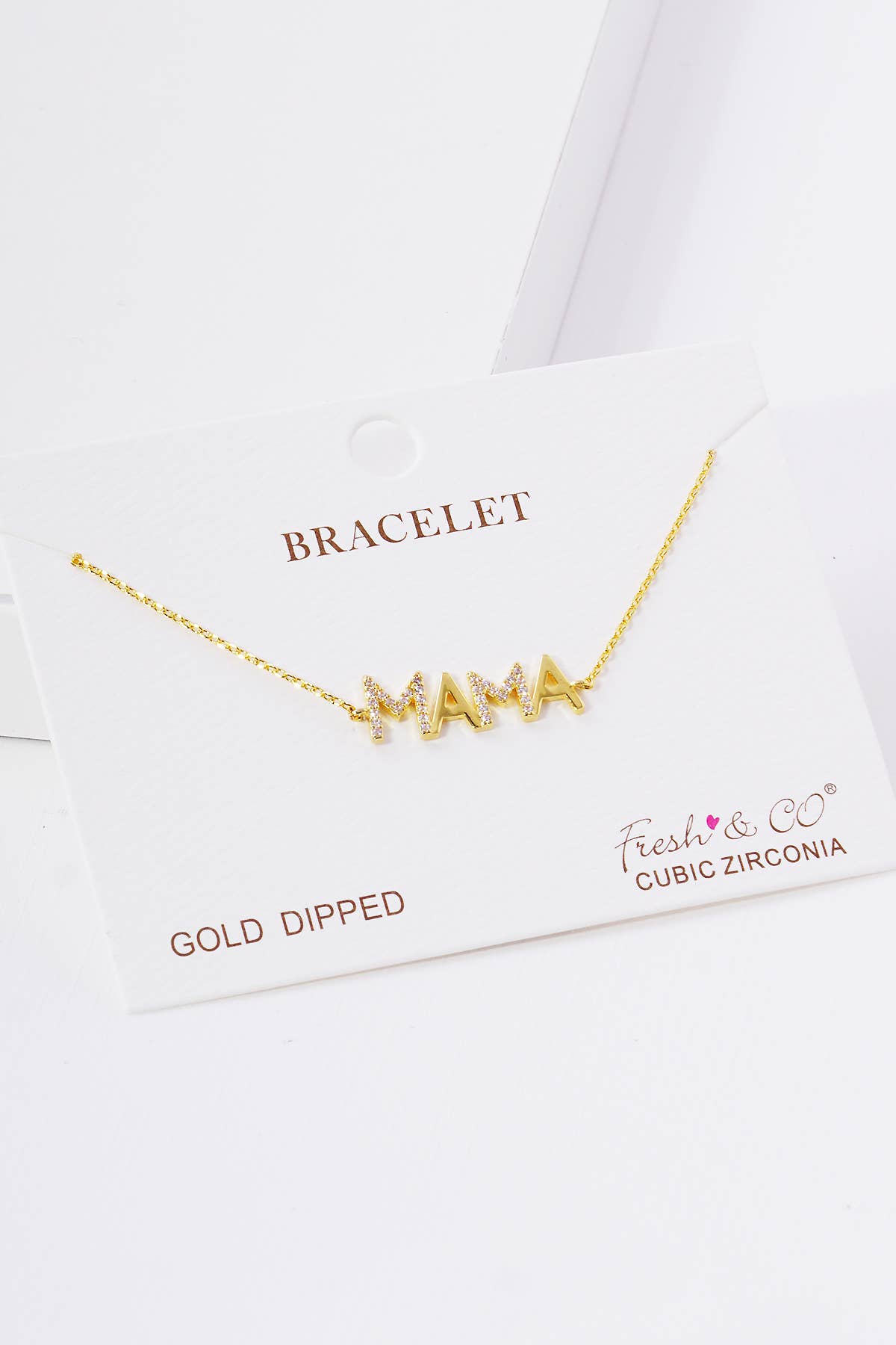 Minimalist Pavé "MAMA" Lettering Bracelet