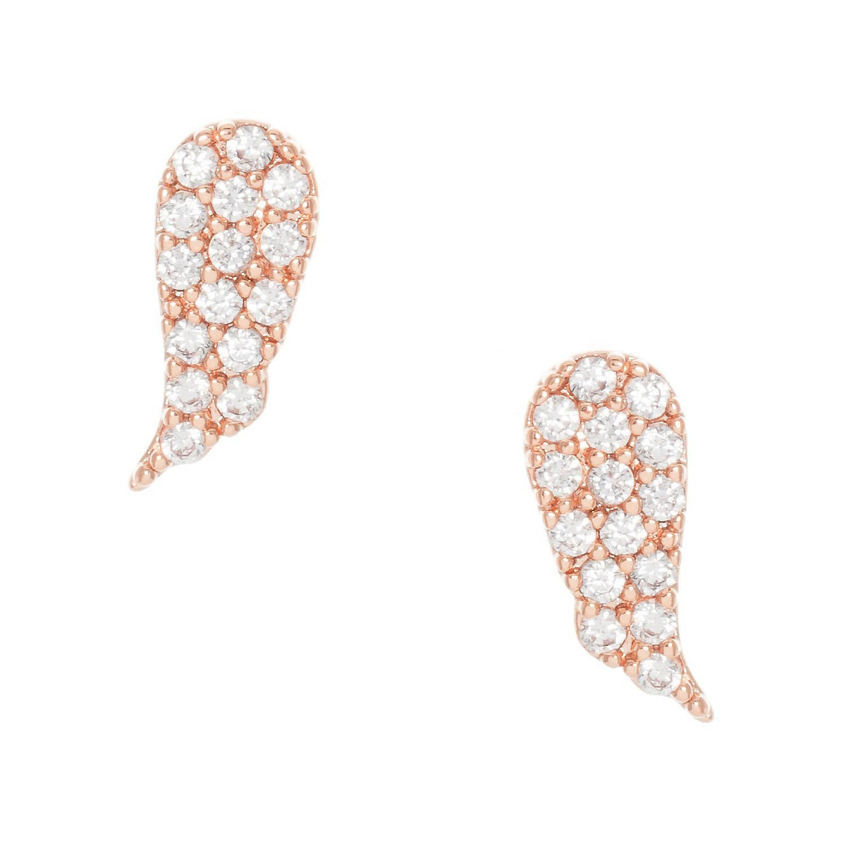 Gold Angel Wing Stud Earrings