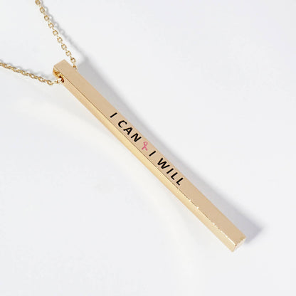 "I Can I Will" Bar Necklace