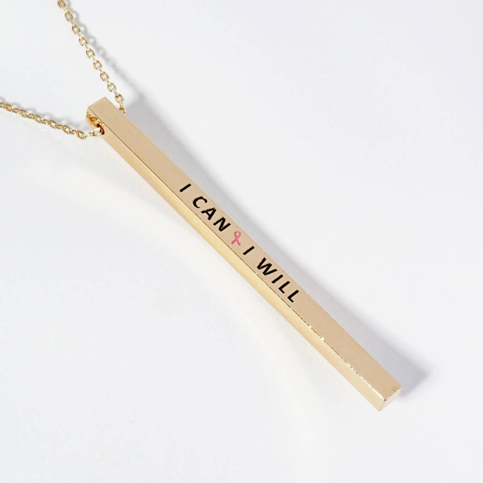 "I Can I Will" Bar Necklace