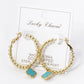 12MM QUATREFOIL DROP 30MM BALL BEADED LEVERBACK HOOP
