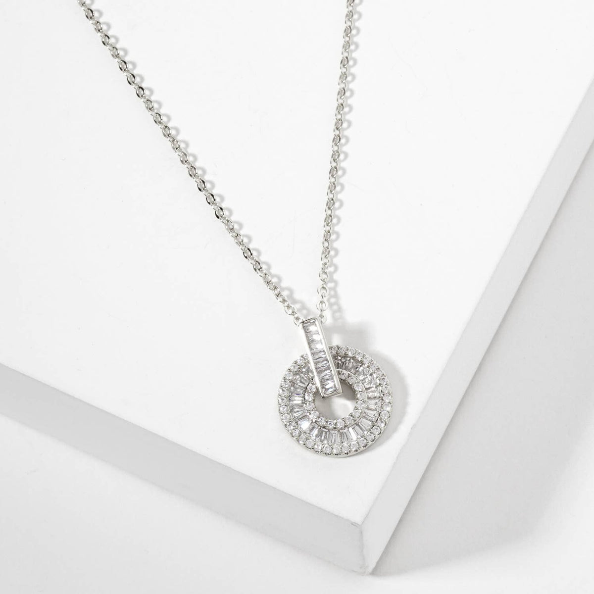 Intricate Pave-Set Door-Knocker Pendant Necklace