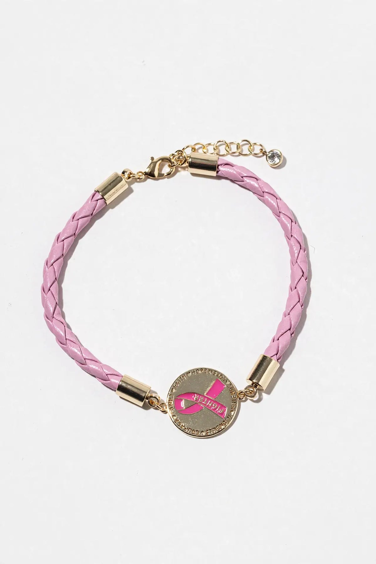 Pink Ribbon Fighter Coin Bracelet