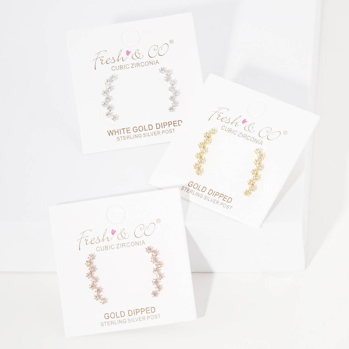 Cubic Zirconia Ear Crawler Earrings -