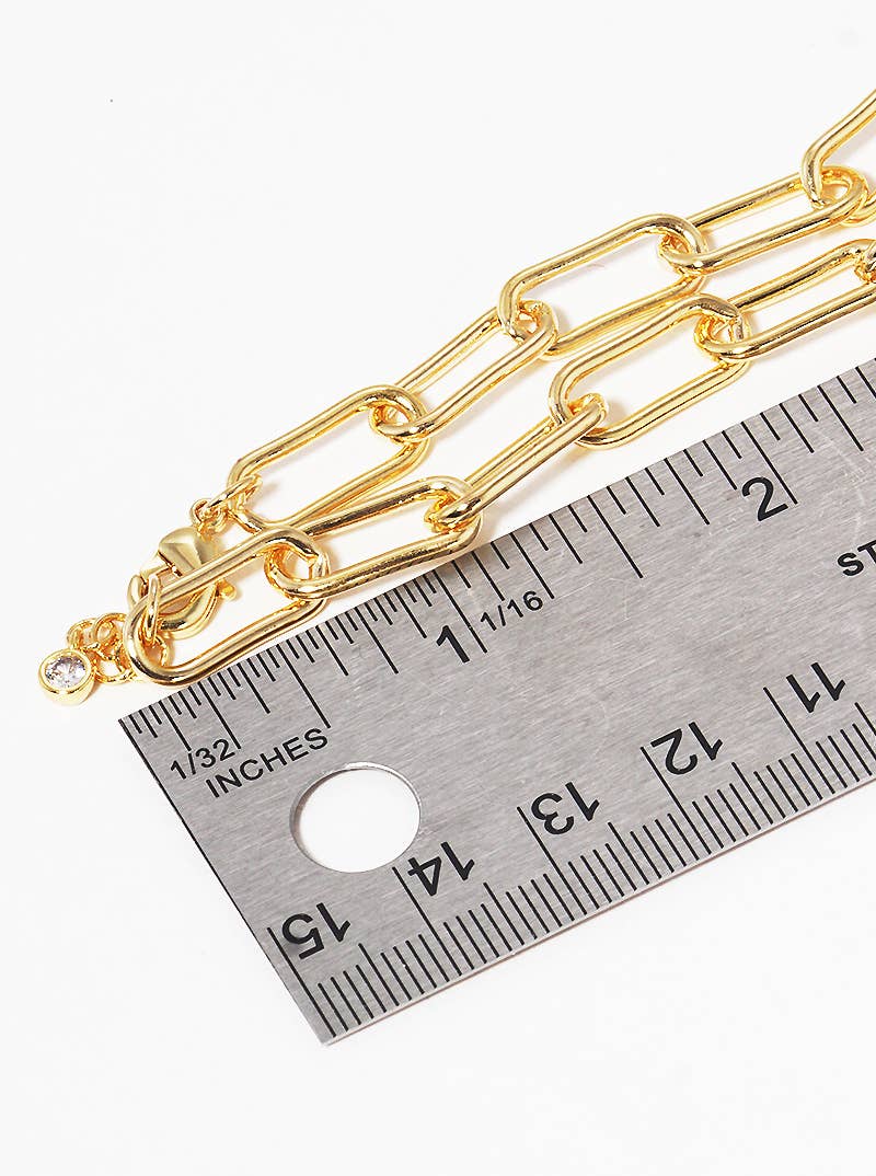 Minimalist Bold Paperclip Chain Bracelet