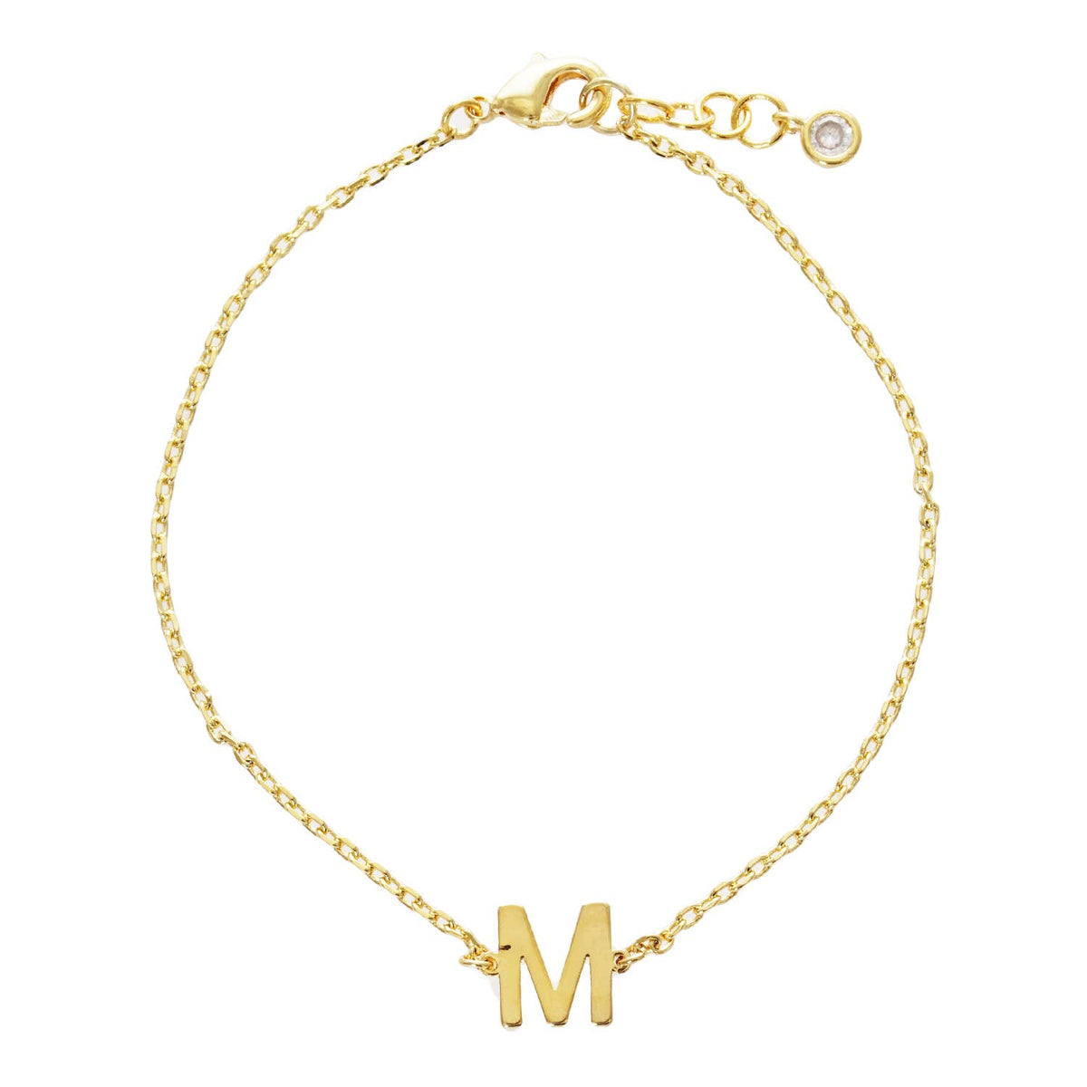 Gold Plated Initial Letter Bracelet