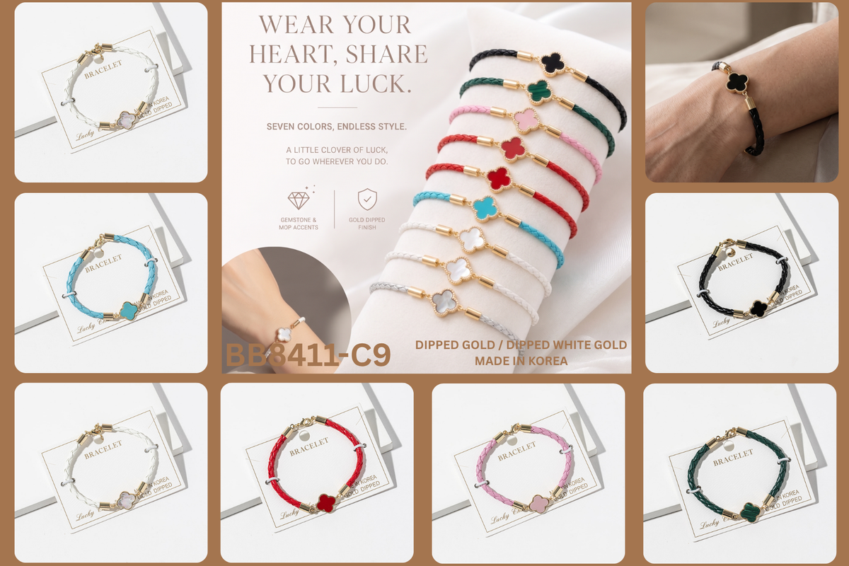 Clover Luck Braided Cord Bracelet