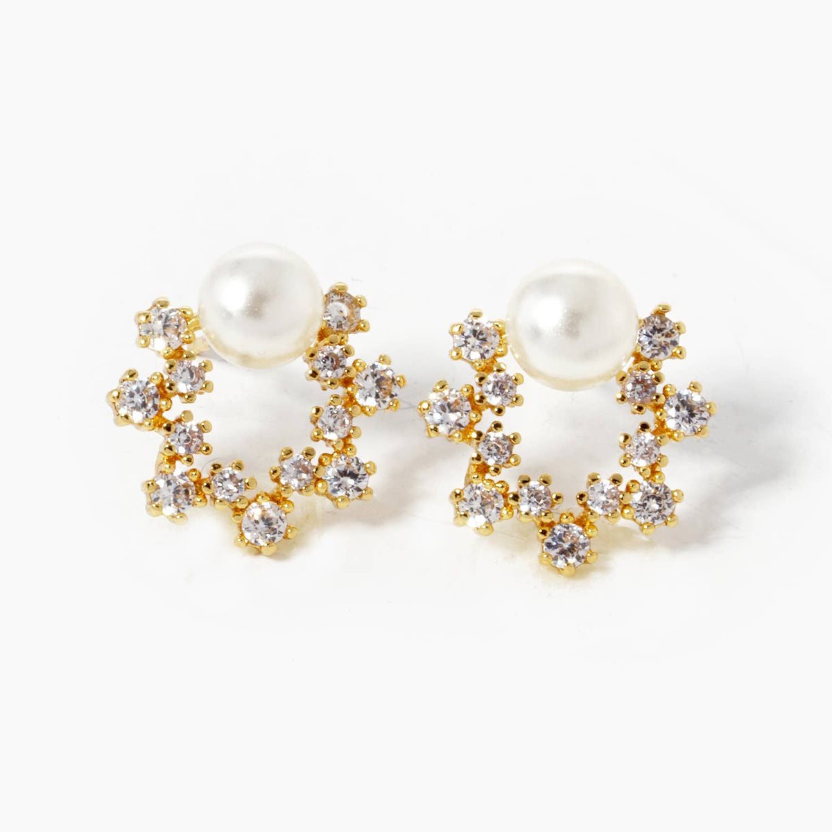 Freshwater Pearl Star Shaped Stud Earrings