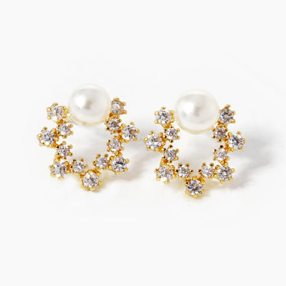 Freshwater Pearl Star Shaped Stud Earrings