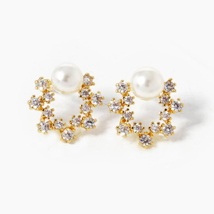Freshwater Pearl Star Shaped Stud Earrings
