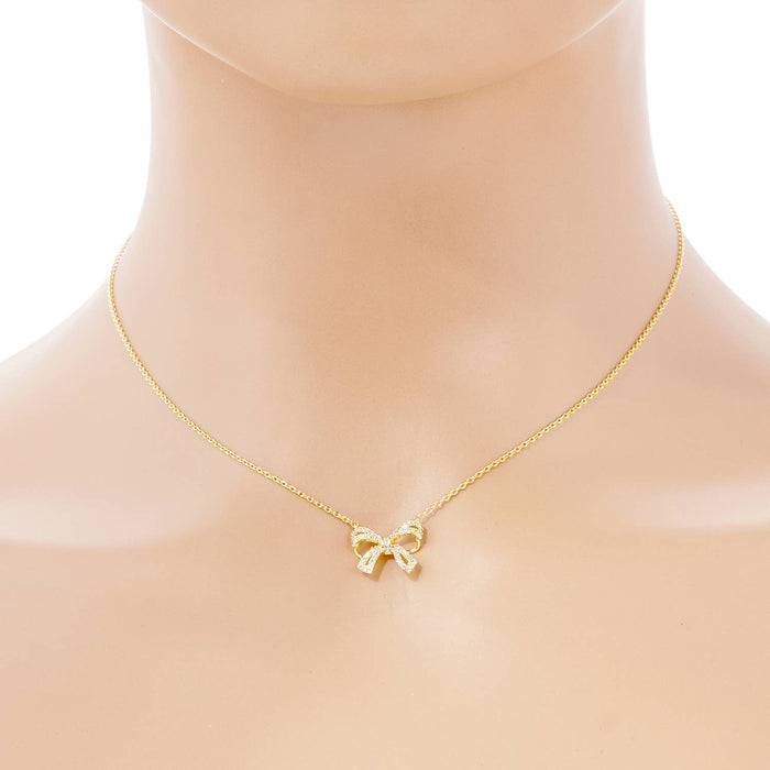 Gold Plated Cubic Ribbon Necklace
