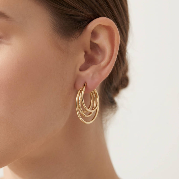 Multi-Strand Hoop Earrings