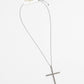 Crystal Cross Pendant Necklace – Gold & Silver Pavé Cross