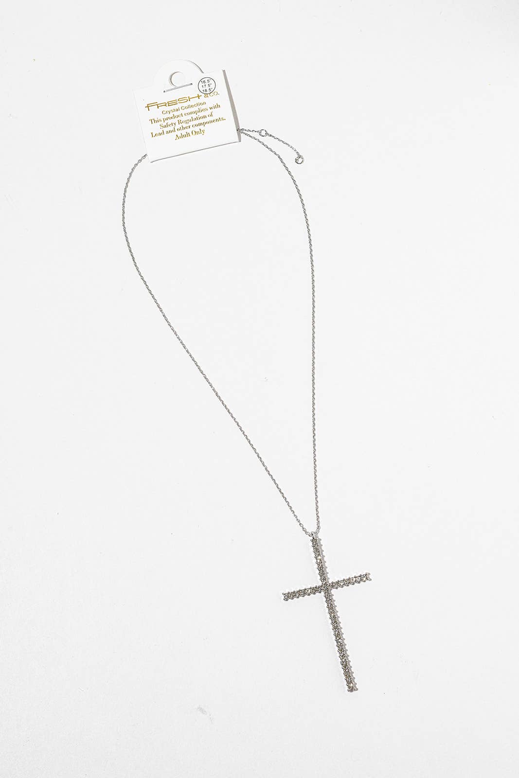 Crystal Cross Pendant Necklace – Gold & Silver Pavé Cross