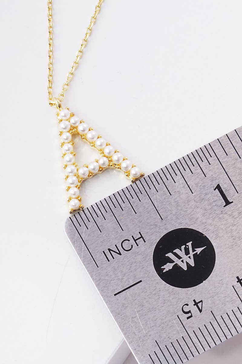 Gold Plated Pearl Initial Necklace
