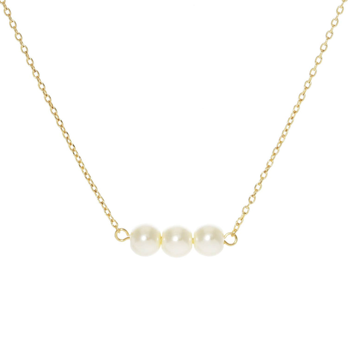 Bridesmaid 3-Pearl Delicate Necklace