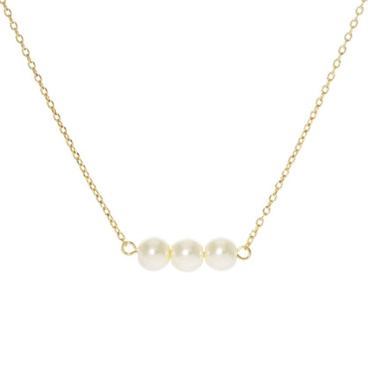 Bridesmaid 3-Pearl Delicate Necklace