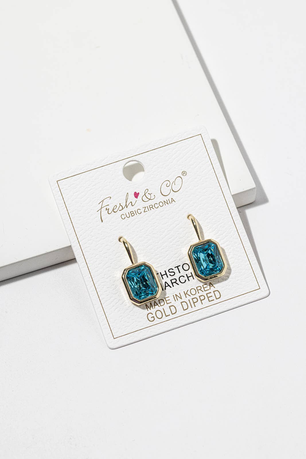Birthstone Dangle Earrings – Gold-Dipped Octagon Cubic