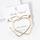 18K Gold Dipped 35mm Heart Shape Lightweight Open Hoop