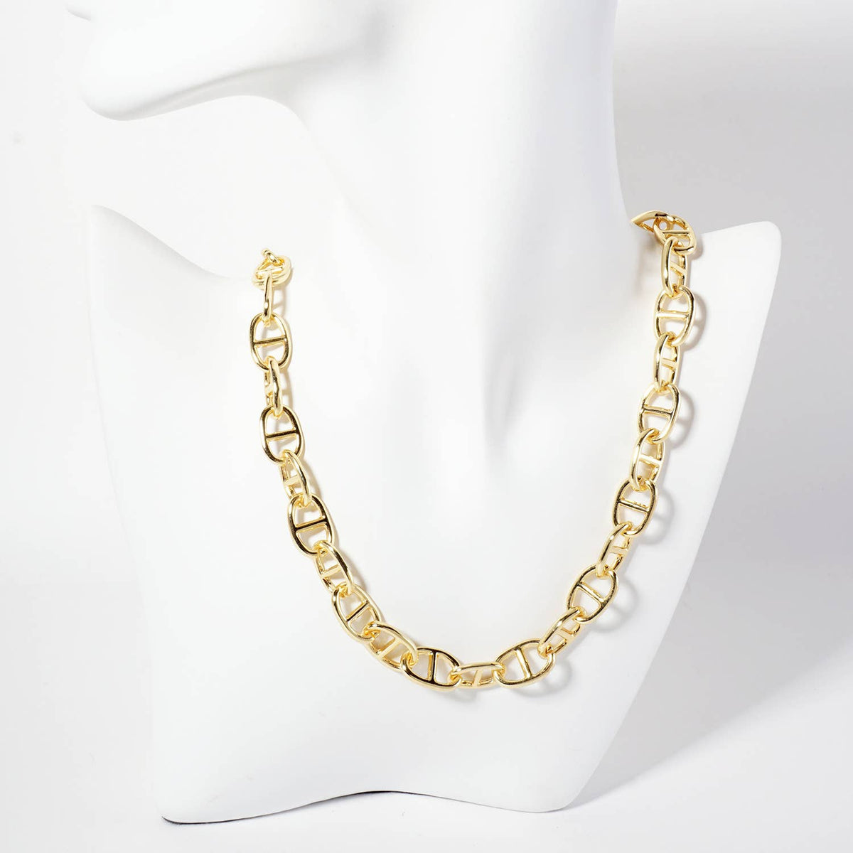 18K-Gold-Dipped Polished 17mm Mariner-Chain Necklace