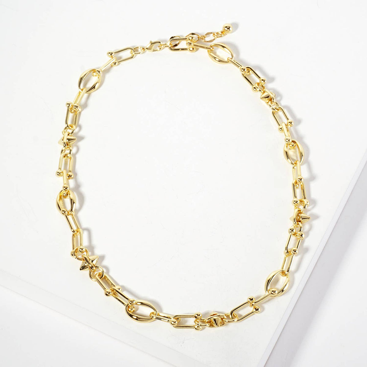 HardWear Oval-Chain Polished with Spike Chain Necklace