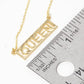 Gold Plated "Queen" Monogram Necklace