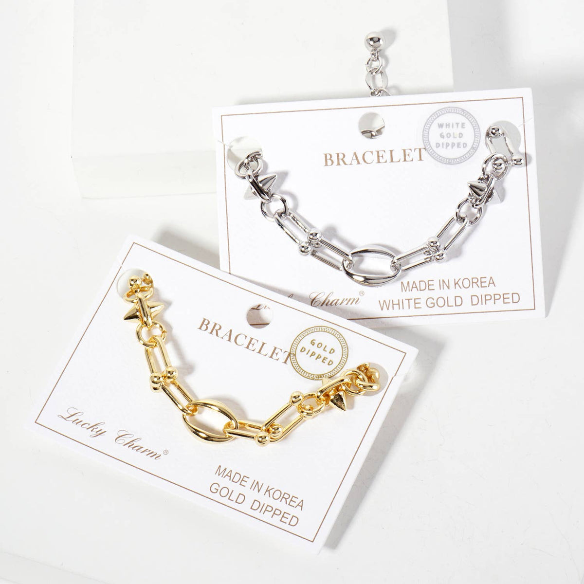 Edgy Spike U-Link Chain Bracelet