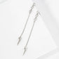 Round CZ Stone Trio with Spike Drop Chain Earrings