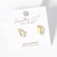 Dainty Pave Cubic Zirconia & Double Pearl Open Hoop Earrings