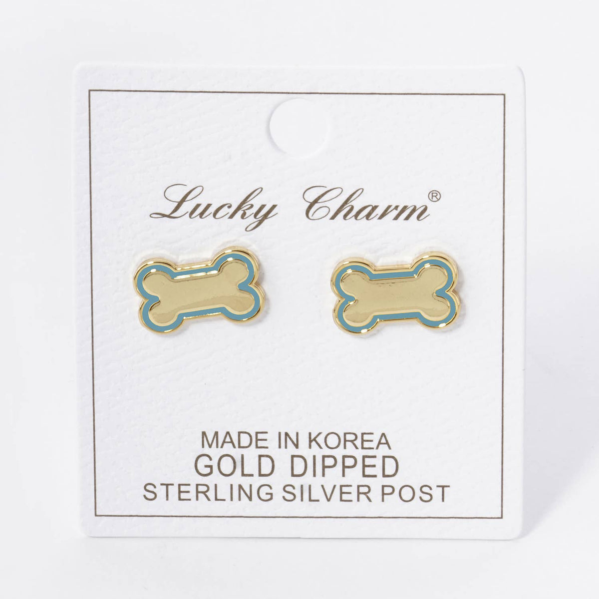 GAME DAY MASCOT 9MM ENAMEL DOG BONE TREAT STUD EARRINGS