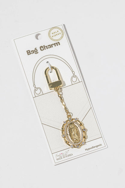 Our Lady of Guadalupe Cubic Zirconia Bag Charm